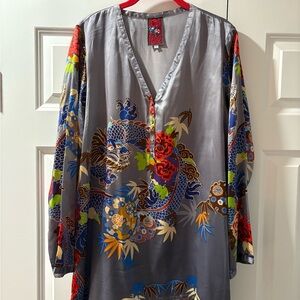 Johnny Was-size Large- Gray Dragon Women's Tunic